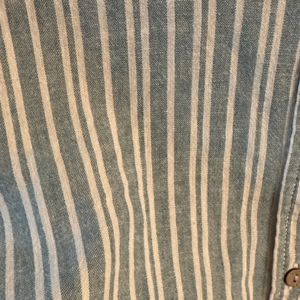 Casa Cabana Green Striped Sleeveless Button-Down Shirt - Picture 3 of 6